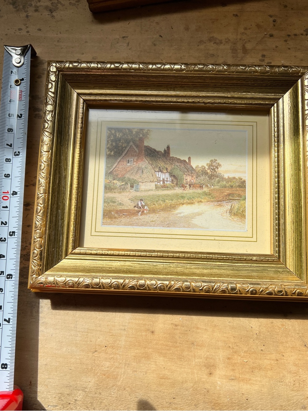 Small Gold Framed Cottage Landscape Wall Art